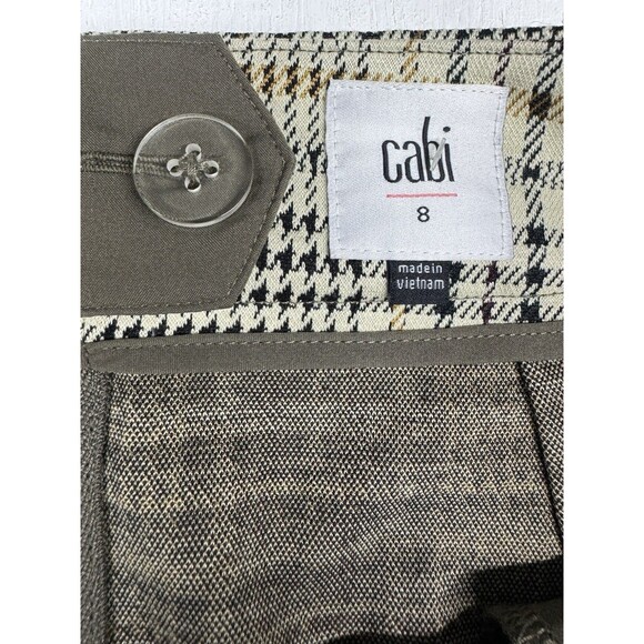 Cabi Skirt Suit Twill Check Plaid Beige Tan Jacket Size M Skirt Size 8 Corporate - Picture 8 of 14